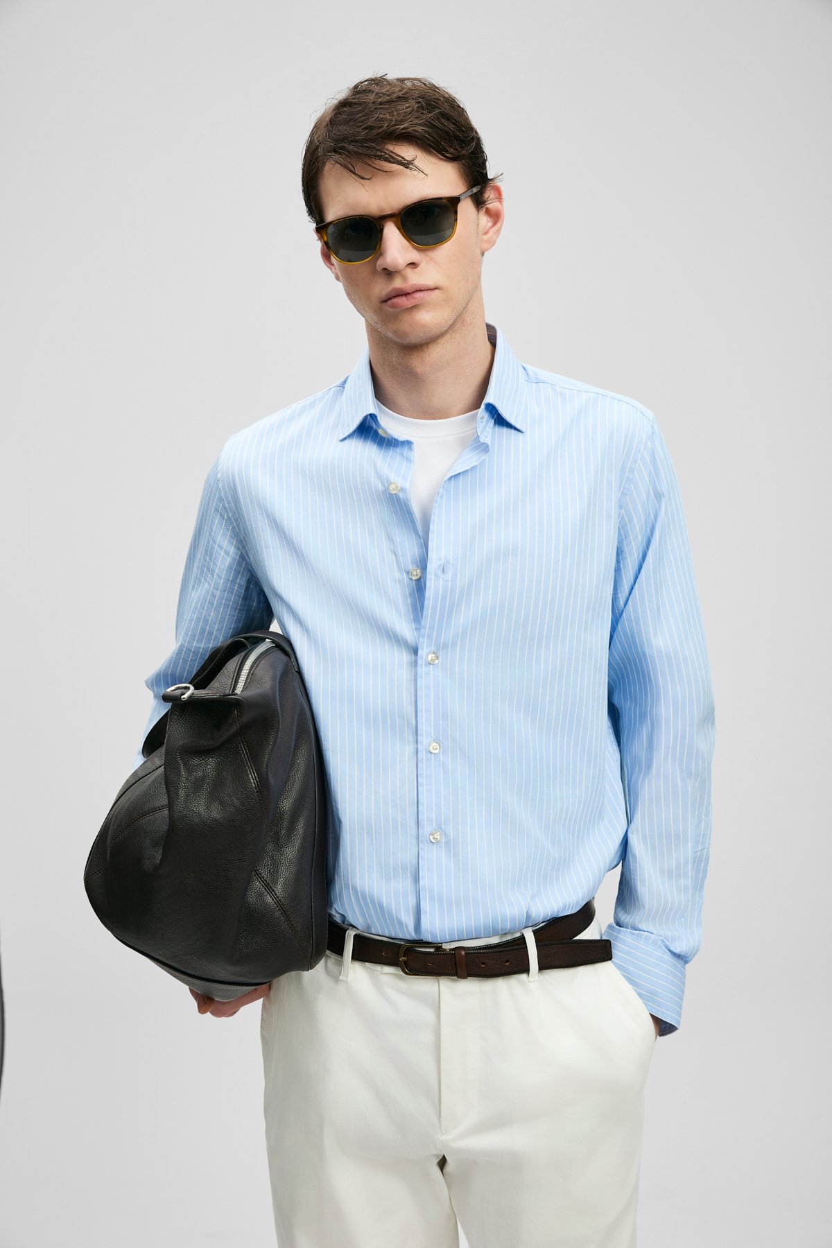 Frederıc Herren-Basic-Hemd Regular Fit Blue - LUFIAN