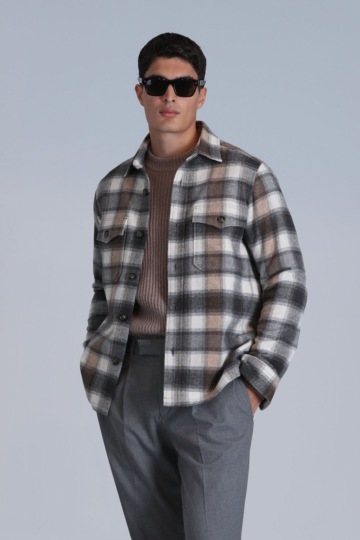 Fresher Herren Basic Shirt Slim Fit Sand - LUFIAN