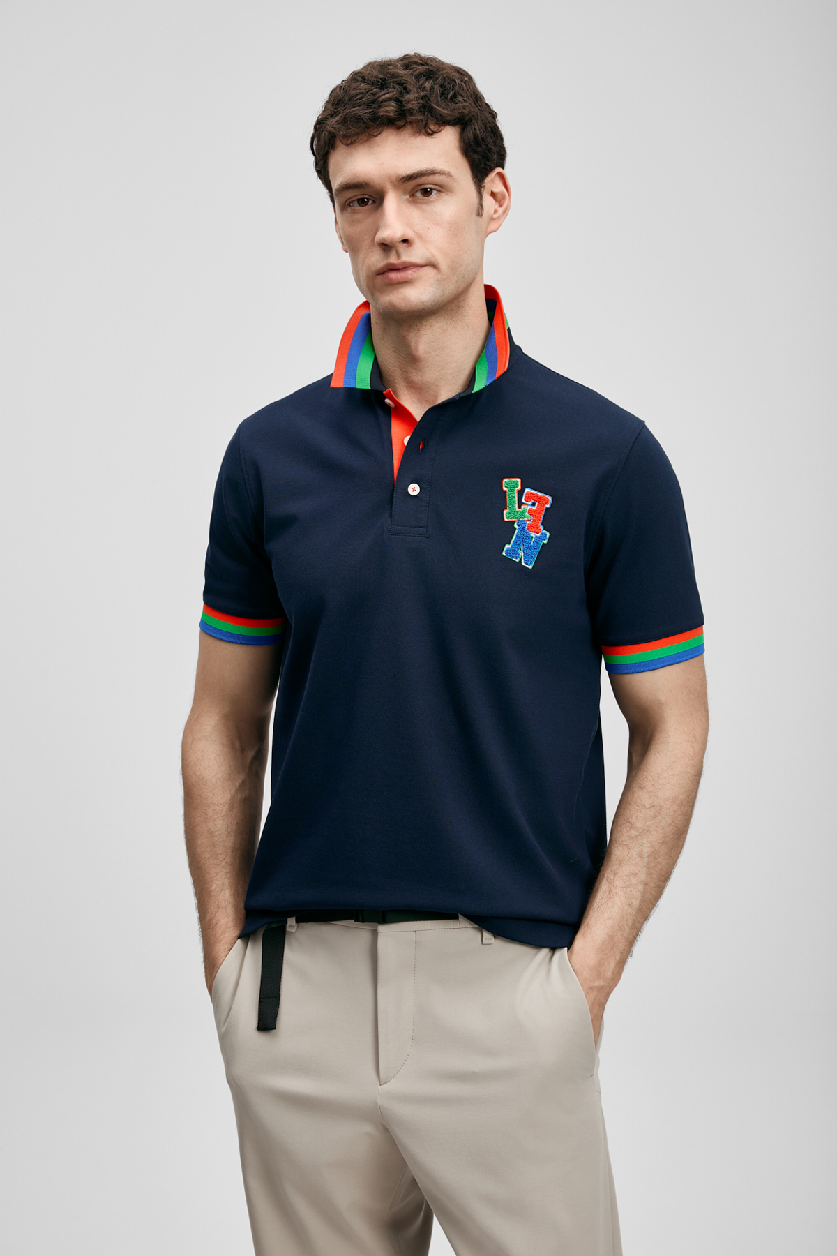Fun Smartes Herren-Polo-T-Shirt in Marineblau - LUFIAN