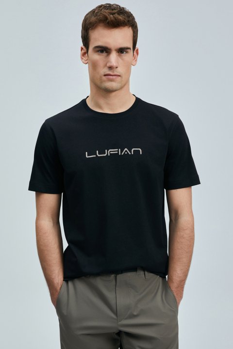 Fusıon Modernes Grafik-T-Shirt Schwarz - LUFIAN