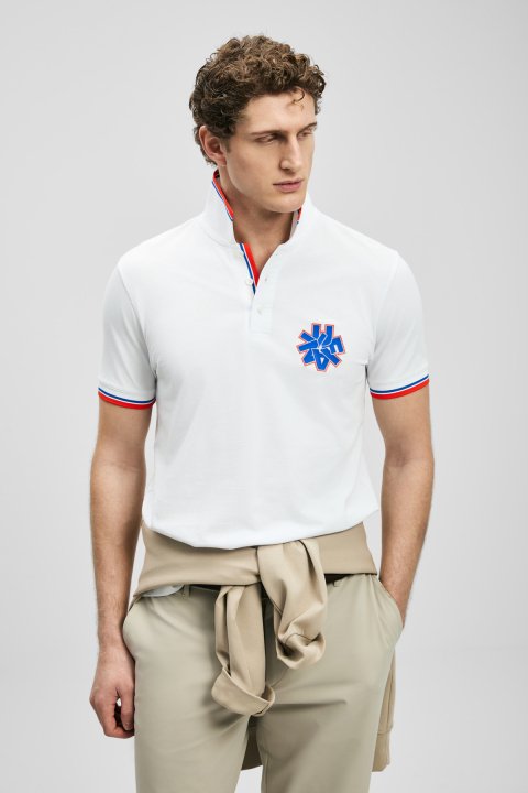 Gavın Schickes Herren-Polo-T-Shirt in Off-White - LUFIAN