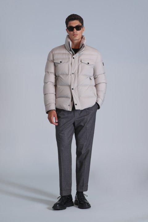 Genıus Beige Herrenmantel mit Gänsedaun - LUFIAN (1)