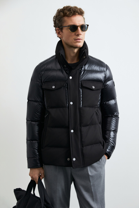 Goose Feather Male Coat Black - Lufian
