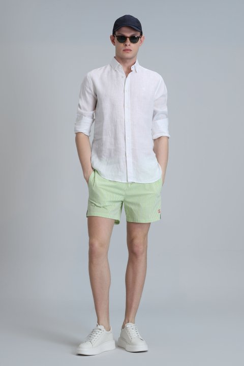 Strıped Herren Schwimmshorts grün - LUFIAN