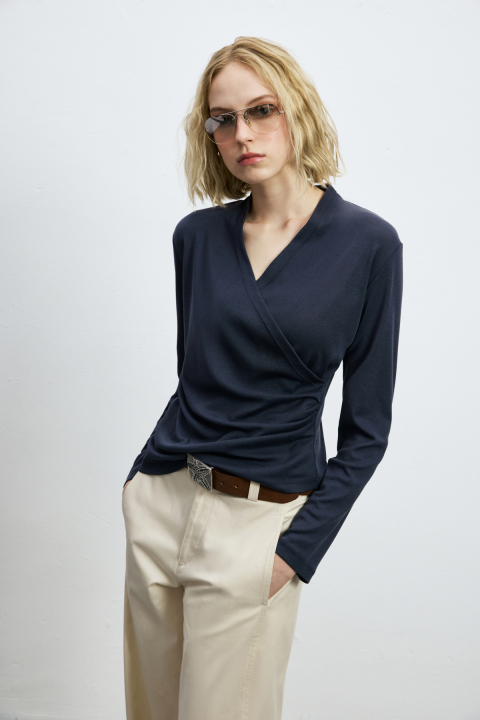 Women's T- Shırt Navy - LUFIAN