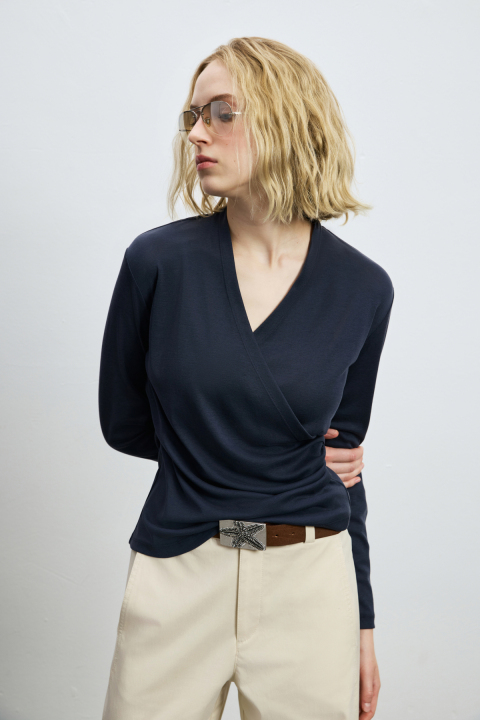 Women's T- Shırt Navy - LUFIAN