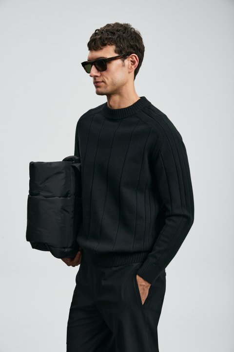 Grand Herrenpullover Schwarz - LUFIAN