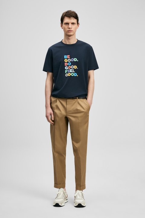 Good Modernes Grafik-T-Shirt in Marineblau - LUFIAN