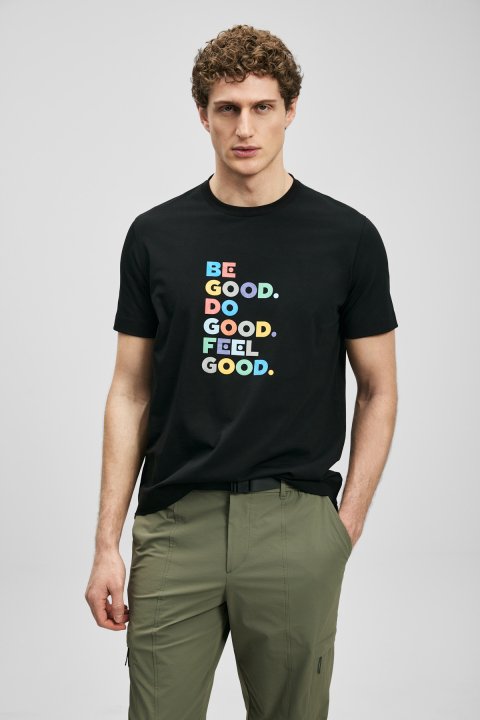 Good Modernes Grafik-T-Shirt Schwarz - LUFIAN