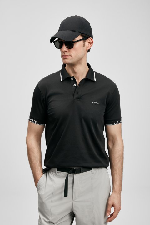 Hold Schickes Herren-Polo-T-Shirt Schwarz - LUFIAN
