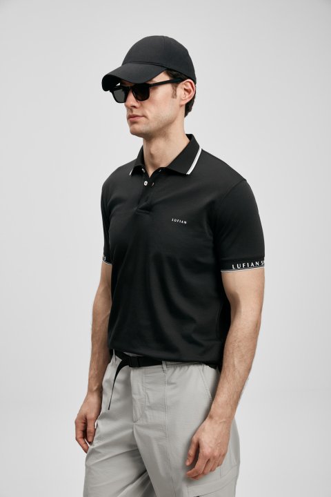 Hold Schickes Herren-Polo-T-Shirt Schwarz - LUFIAN