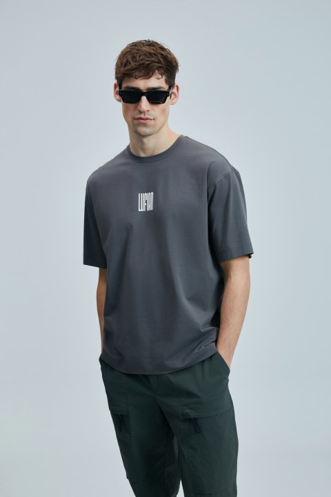 Helıx Modernes Grafik-T-Shirt dunkelgrau - LUFIAN (1)