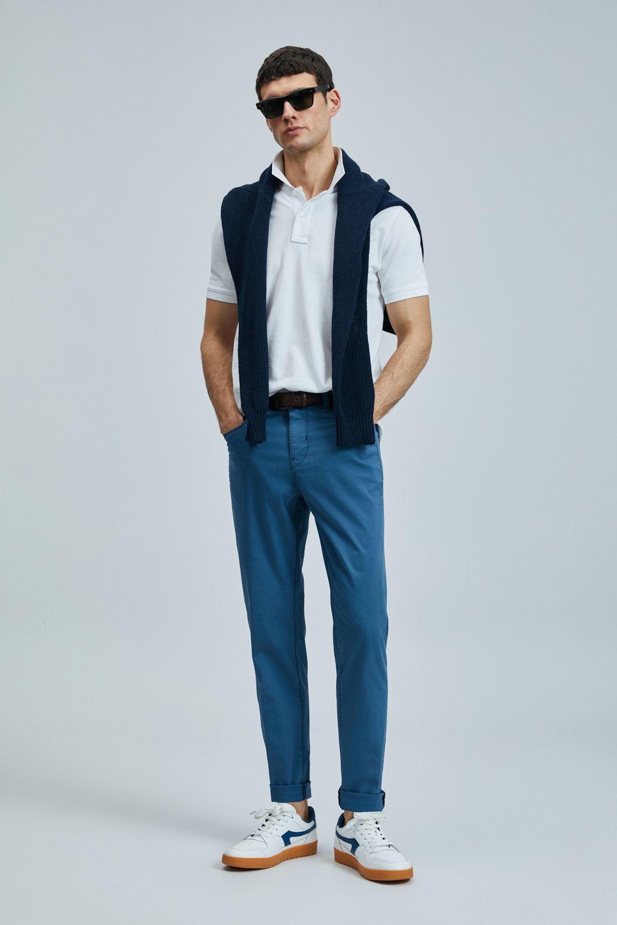 Helt Sports 5 Taschen-Herrenhosen Slim Fit Tint Marineblau - LUFIAN (1)