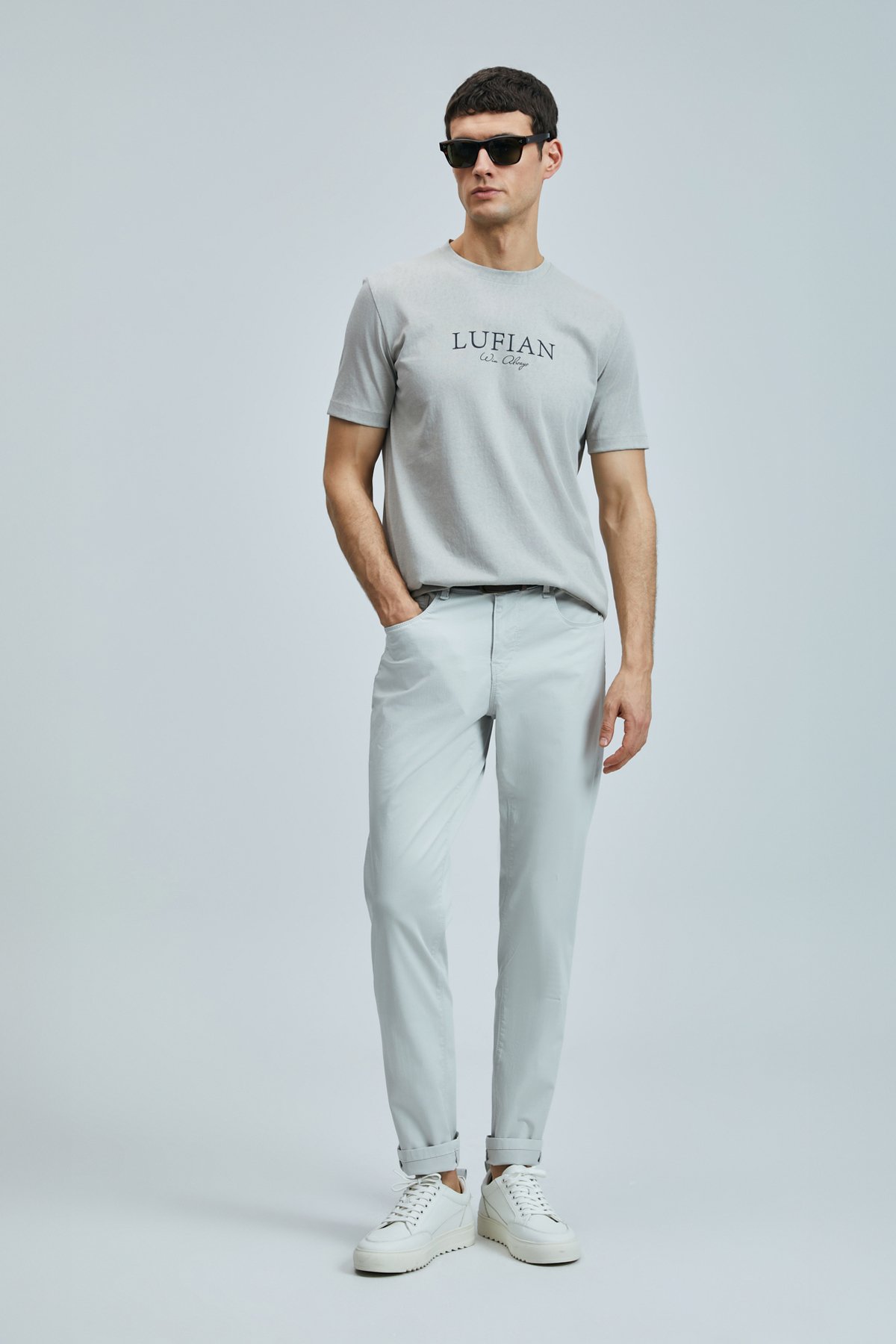 Helt Sports 5 Pocket Herrenhosen Slim Fit Stone - LUFIAN