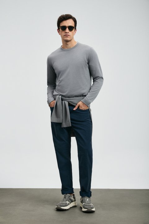 Helt Sports 5-Taschen-Herrenhosen Slim Fit Marineblau - LUFIAN