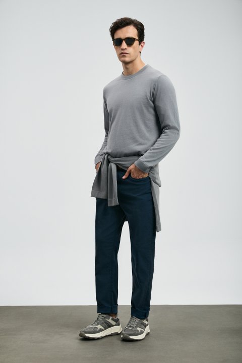 Helt Sports 5-Taschen-Herrenhosen Slim Fit Marineblau - LUFIAN