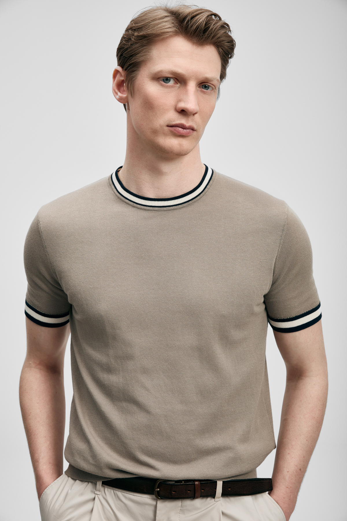 Henry Herren Baumwollpullover Sand - LUFIAN