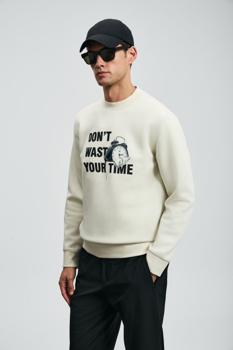 Henry Herren-Sweatshirt in Off-White - LUFIAN