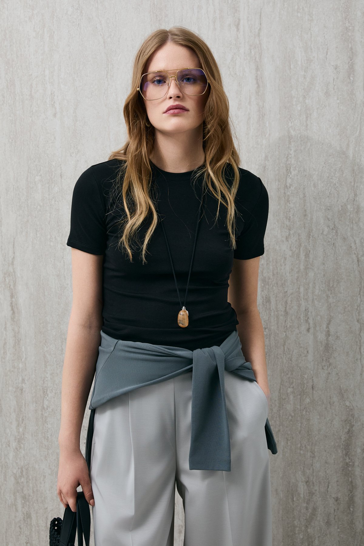 Hılton Damen-T-Shirt Schwarz - LUFIAN