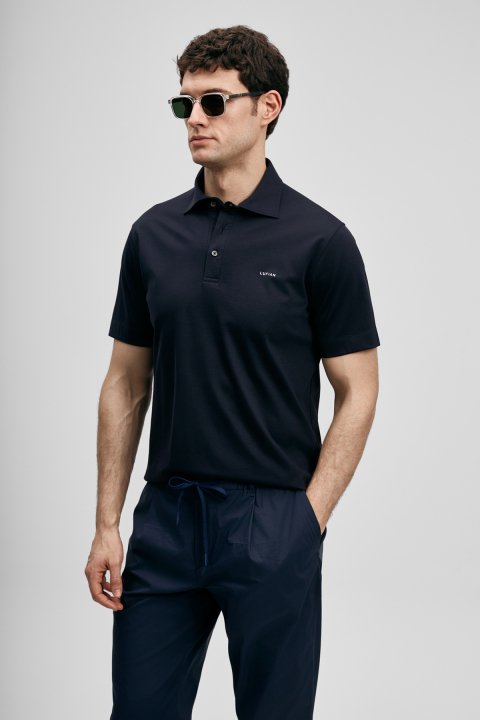 Hudson Smartes Herren-Polo-T-Shirt in Marineblau - LUFIAN