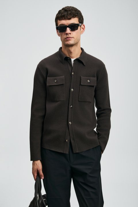 Igor Herren-Cardigan Brown - LUFIAN