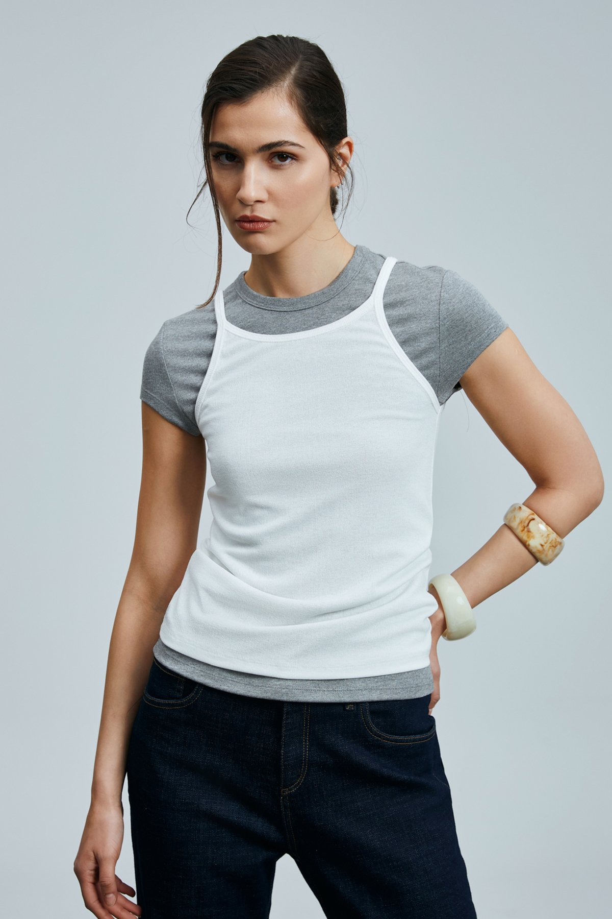 Isla Damen-Ärmelloser T-Shr Off-White - LUFIAN