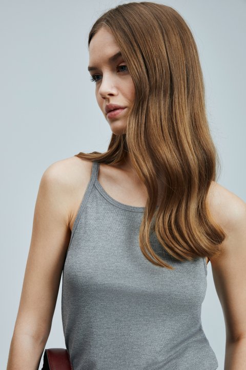 Isla Ärmelloses T-Shirt für Frauen grau - LUFIAN