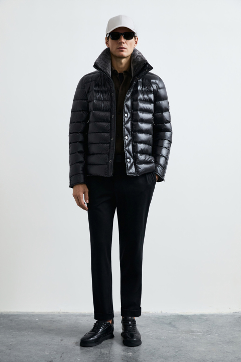 Goose Feather Male Coat Black - Lufian