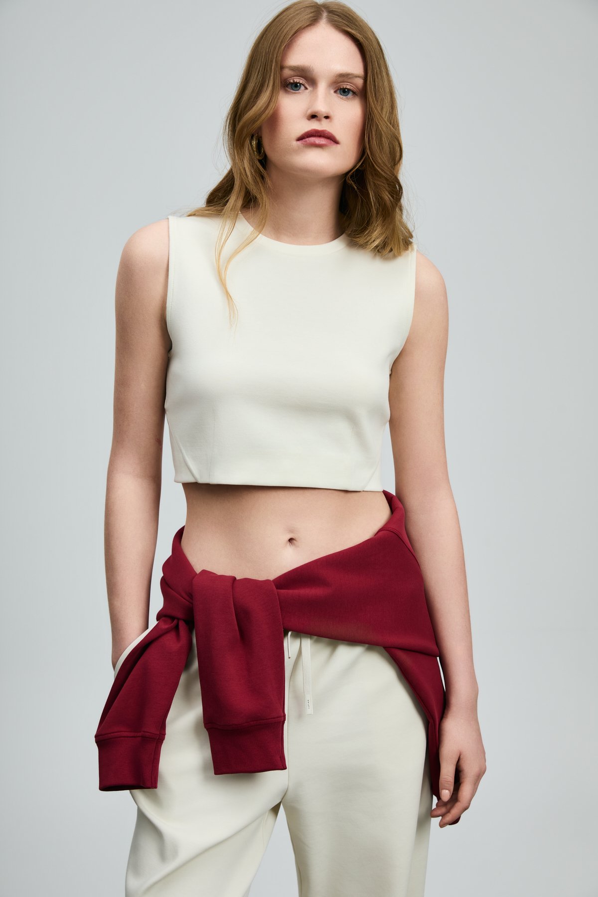 Jade Damen gestricktes Unterhemdcreme - LUFIAN (1)
