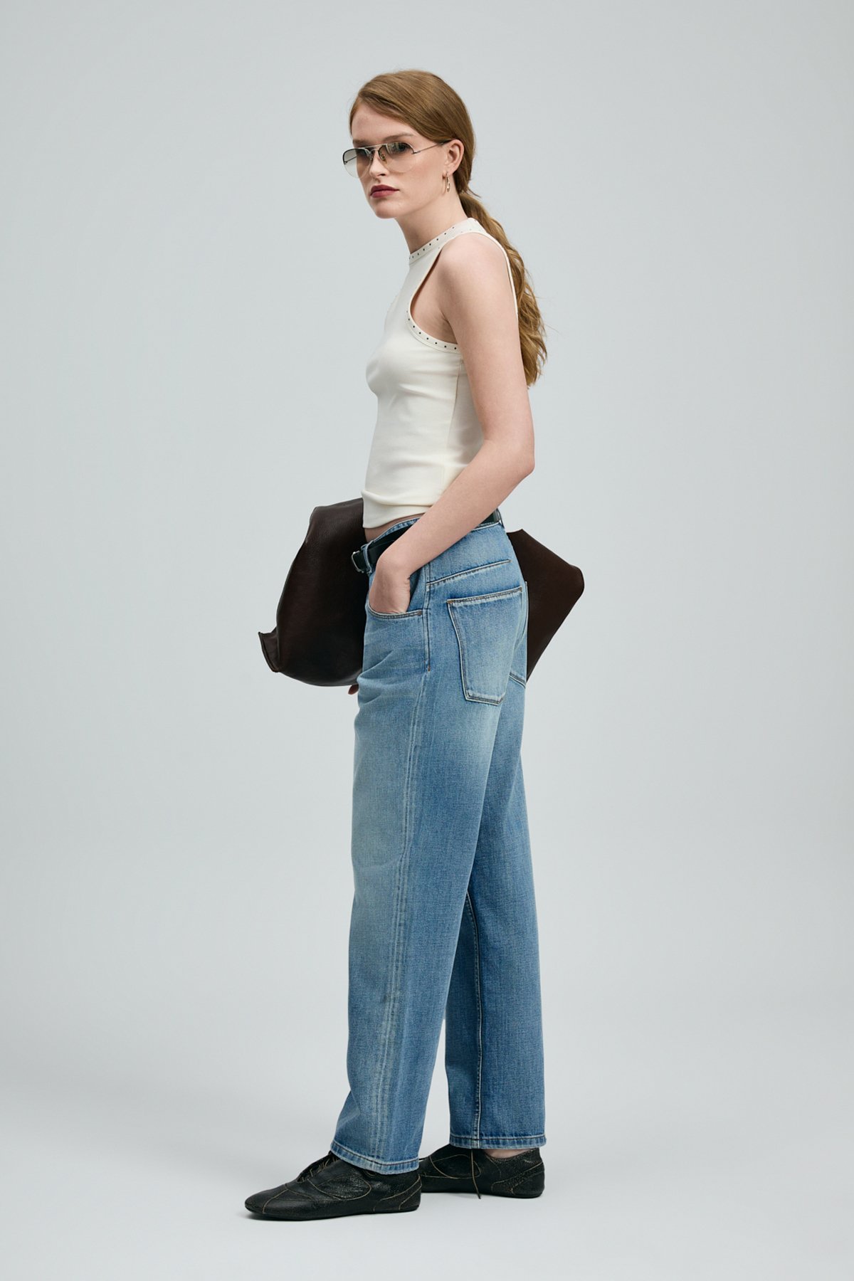 Jennıfer Damen gestricktes Unterhemd in Off-White - LUFIAN