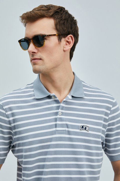 Jon Schickes Herren-Polo-T-Shirt grau - LUFIAN
