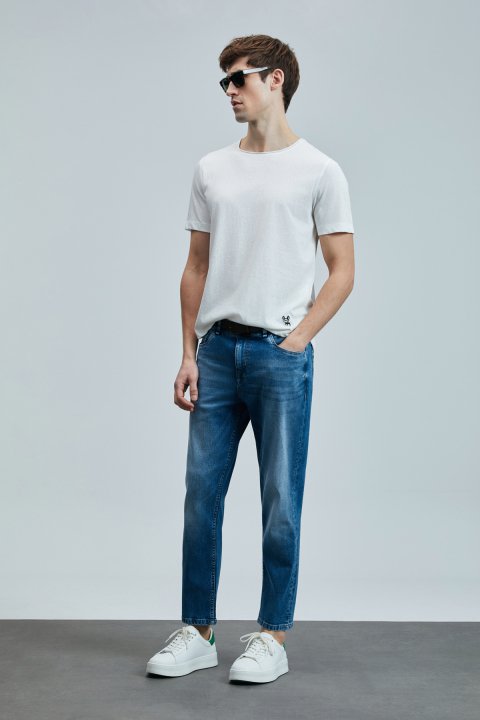 Junya Herren-Basic-T-Shirt in Off-White - LUFIAN
