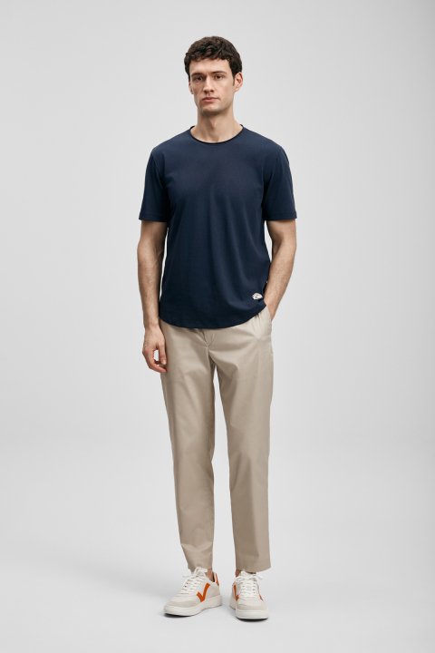 Junya Herren-Basic-T-Shirt Marineblau - LUFIAN