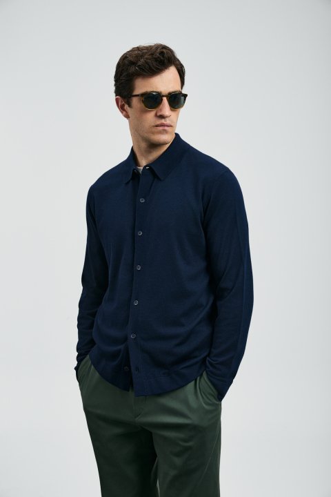 Kenny Herrenpullover Marineblau - LUFIAN