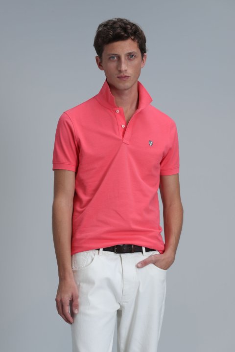 Laon Smartes Herren-Polo-T-Shirt Slim Fit Candy Pink - LUFIAN