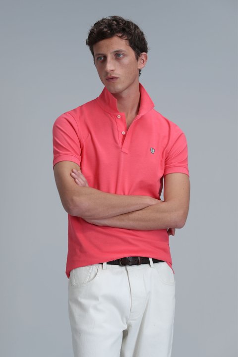 Laon Smartes Herren-Polo-T-Shirt Slim Fit Candy Pink - LUFIAN