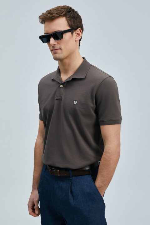 Laon Smartes Herren-Polo-T-Shirt Braun - LUFIAN