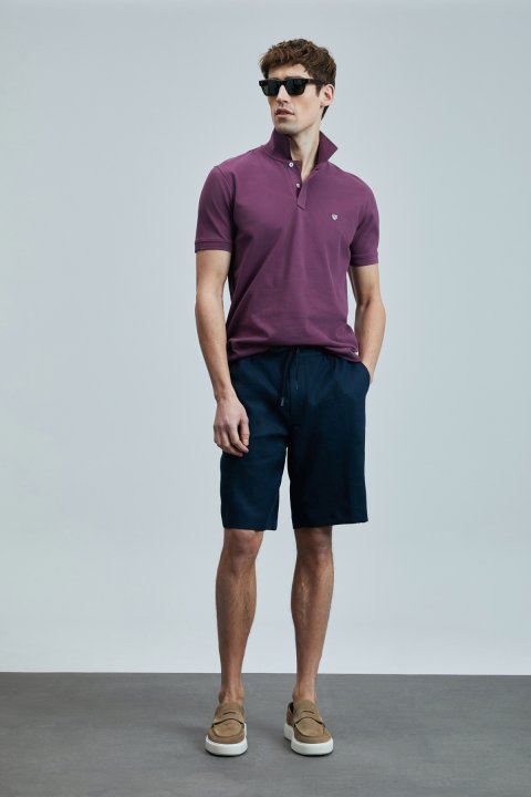 Laon Schickes Herren-Polo-T-Shirt bordeaux - LUFIAN