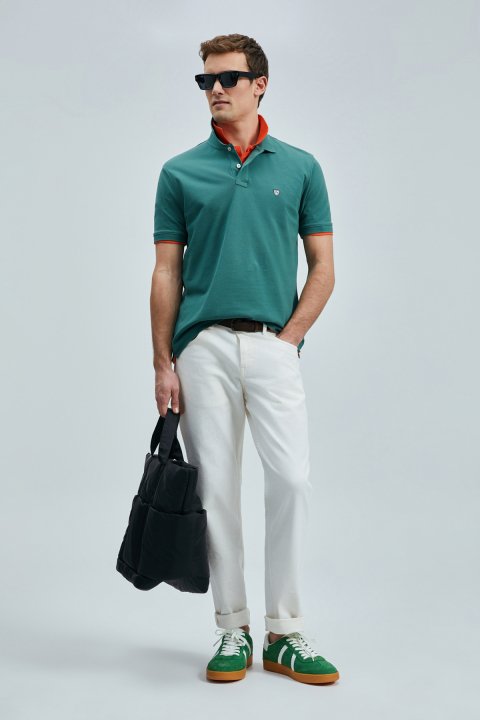 Laon Kluges Herren-Polo-T-Shirt Duck Green - LUFIAN