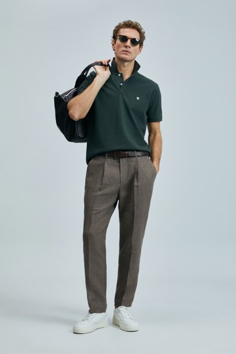 Laon Smart Men's Polo T-Shirt Khaki - LUFIAN
