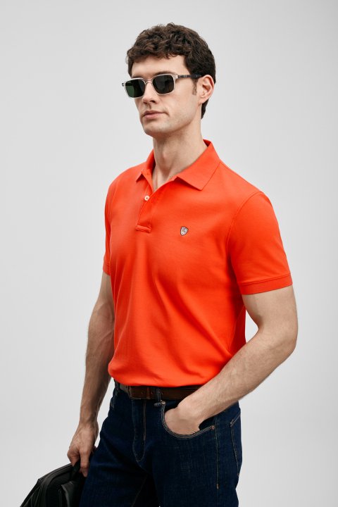 Laon Kluges Herren-Polo-T-Shirt orange - LUFIAN