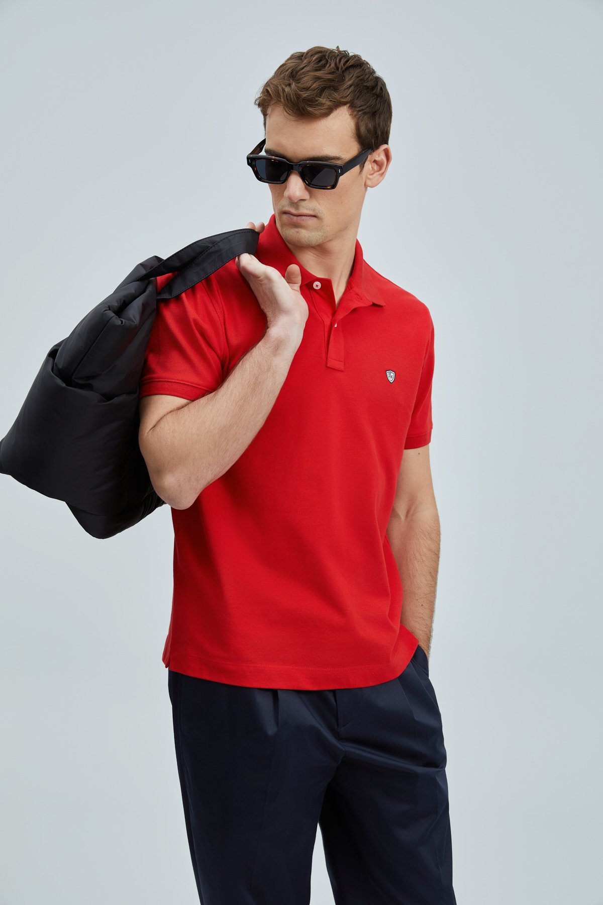 Laon Kluges Herren-Polo-T-Shirt Rot - LUFIAN