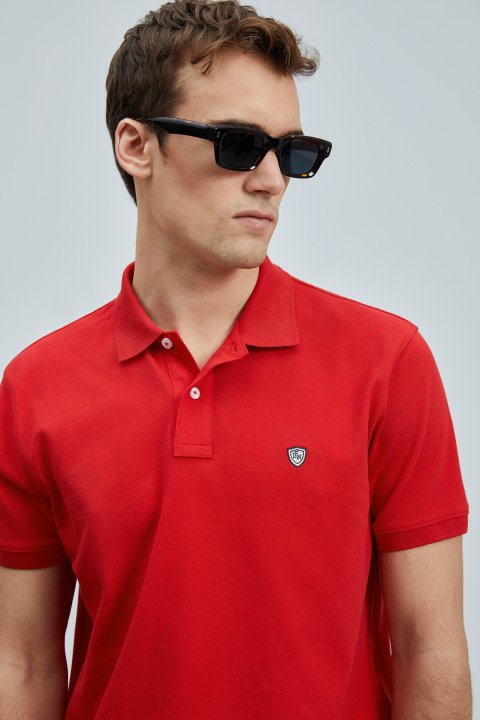 Laon Kluges Herren-Polo-T-Shirt Rot - LUFIAN