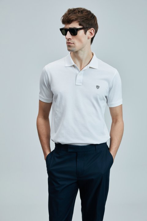 Laon Smartes Herren-Polo-T-Shirt weiß - LUFIAN
