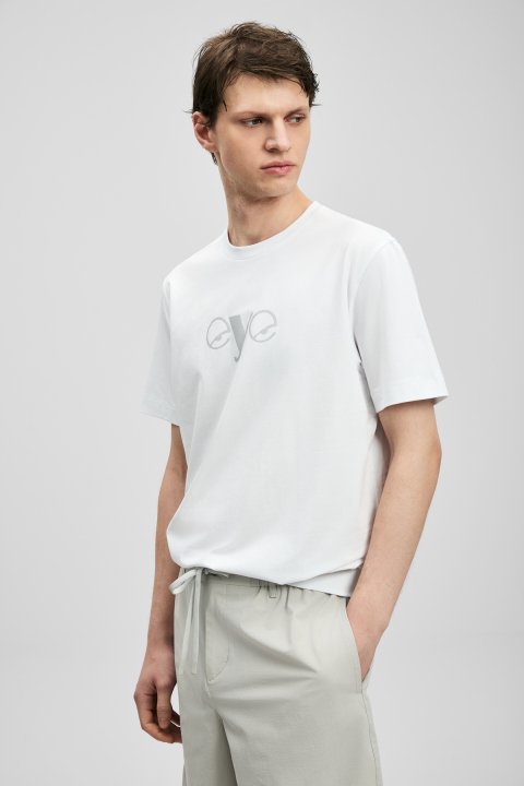 Larry Modernes Grafik-T-Shirt in Off-White - LUFIAN