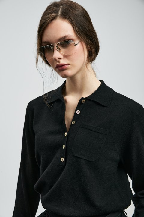 Laura Damenpullover Schwarz - LUFIAN