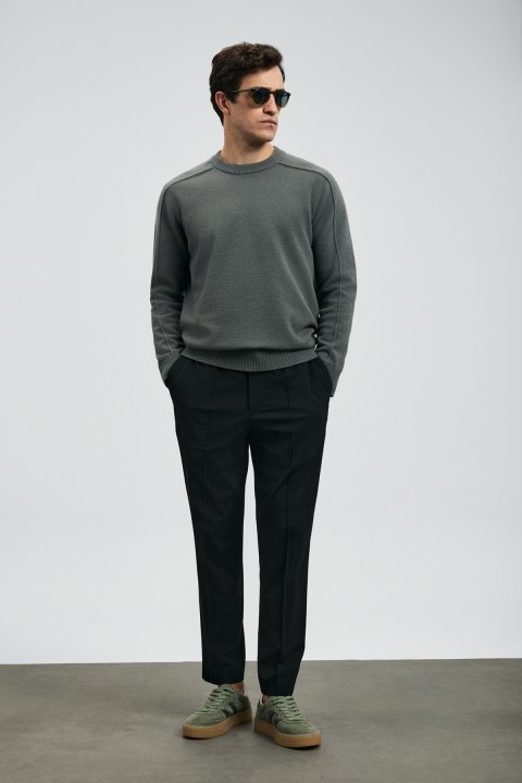 Les Herrenpullover Smoke Green - LUFIAN (1)