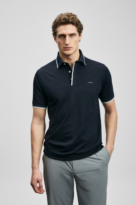 Levı Smartes Herren-Polo-T-Shirt in Marineblau - LUFIAN