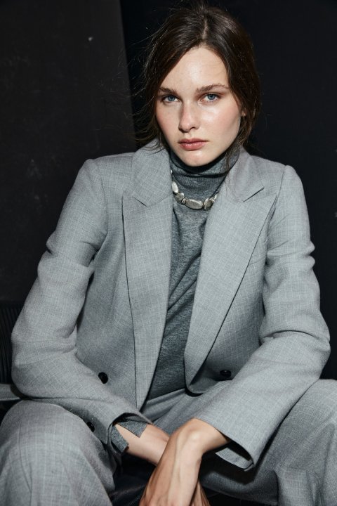 Women's Jacket Regular Fıt Grey - LUFIAN