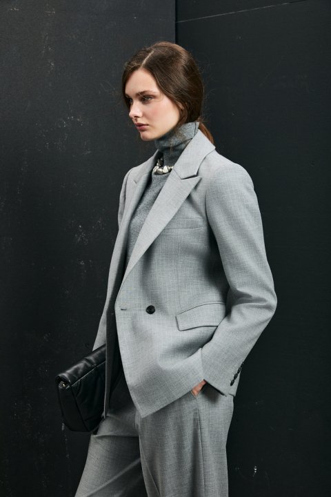 Women's Jacket Regular Fıt Grey - LUFIAN